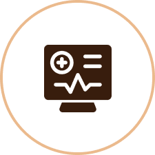 Health analytics display symbol