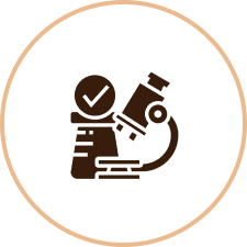 Science equipment silhouette in a circle