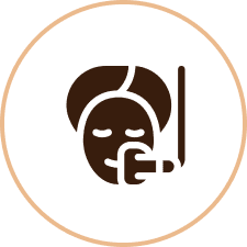 Person with microphone icon in circle