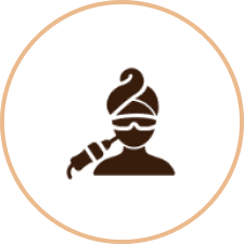 Person with towel and sunglasses icon