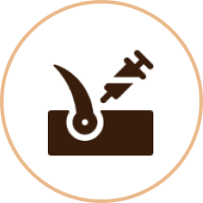 Syringe and hair follicle icon