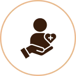 Person with heart in hand icon