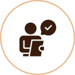 Approval symbol on dark background